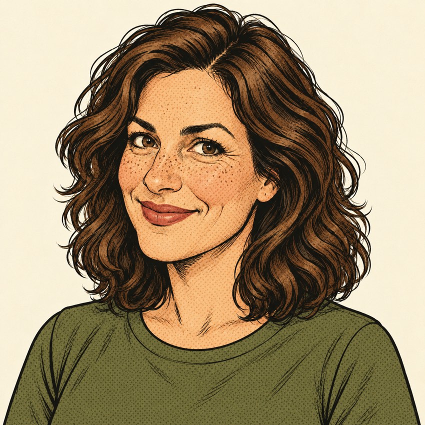 Dezelfde fictieve voorbeeldpersoon als portret in retro stripstijl